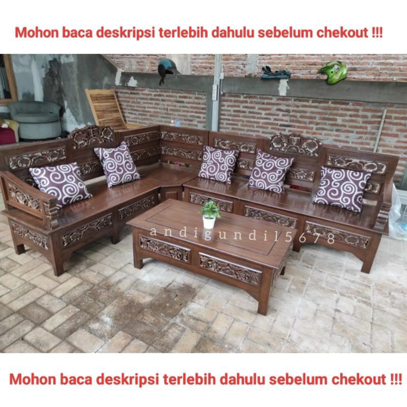 Kursi Tamu Ukiran Jepara Kursi Tamu Sudut Minimalis Kayu Kursi Meja