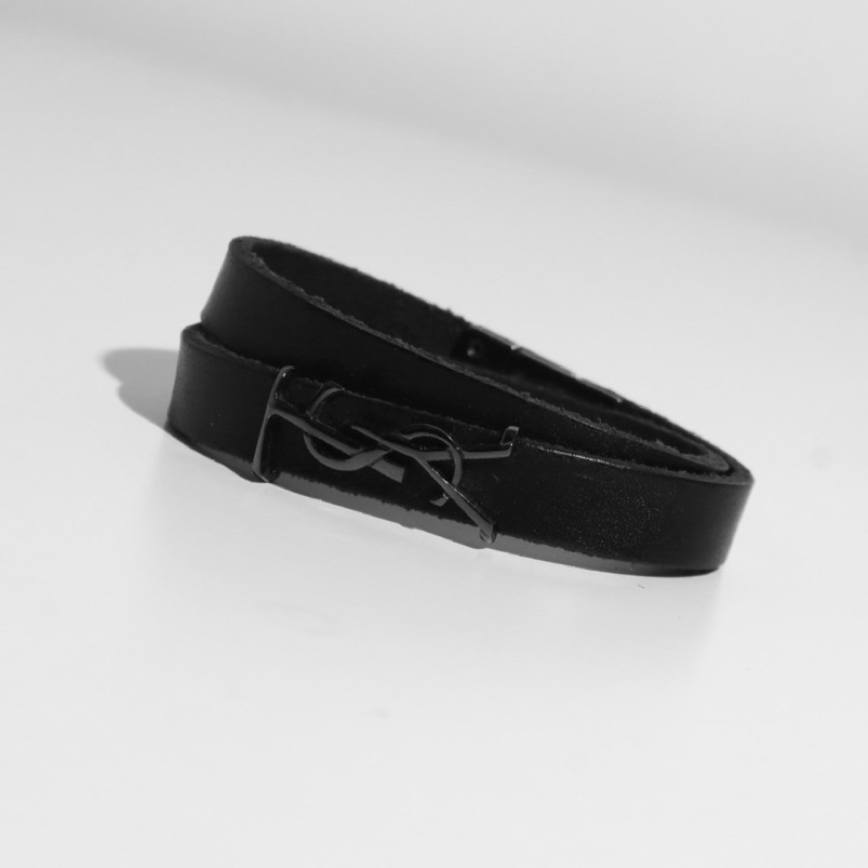 Ysl leather bracelet unisex black 100% original , 2Nd Second.