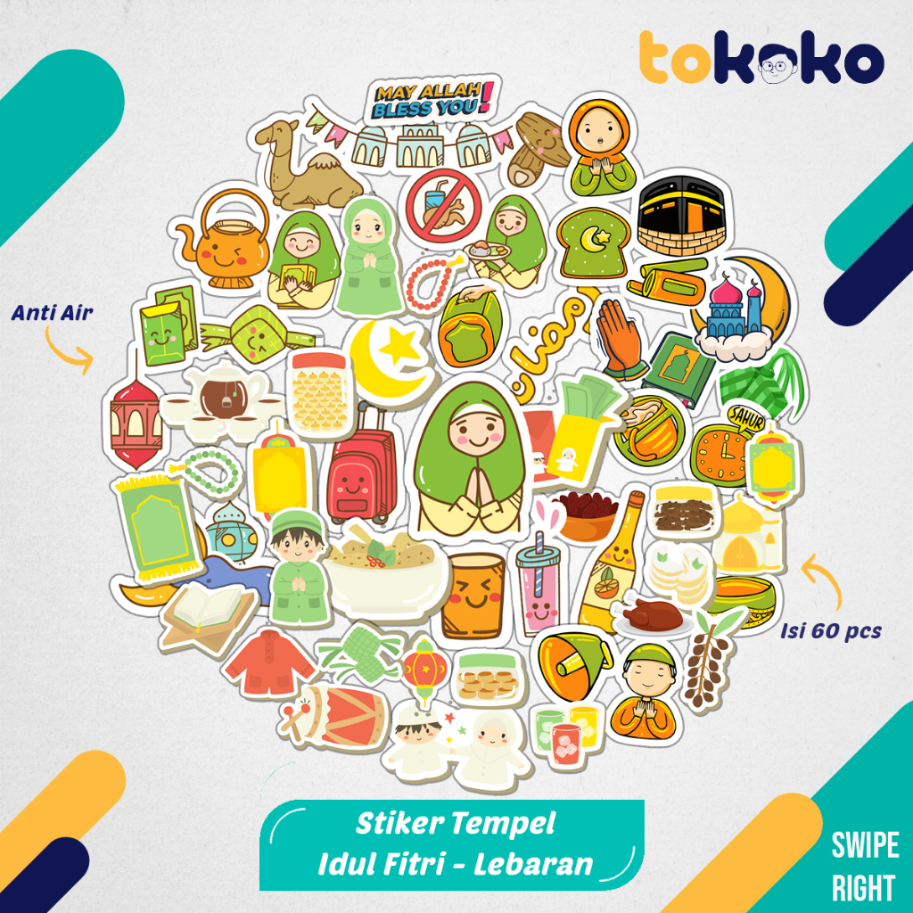 

Stiker Cutting Lebaran Idul Fitri Muslim anti air Vinyl Dekorasi Laptop Koper Tumbler Kulkas DIY