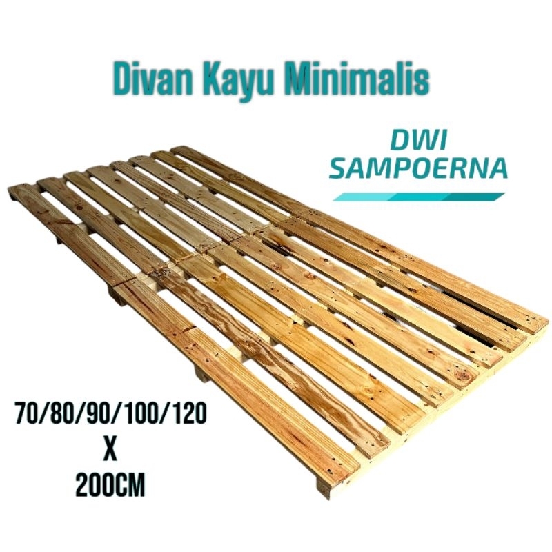 Palet Kayu jati Dipan single 100x200 & 90x200 & 120x200 tinggi 6cm(dengan sandaran)