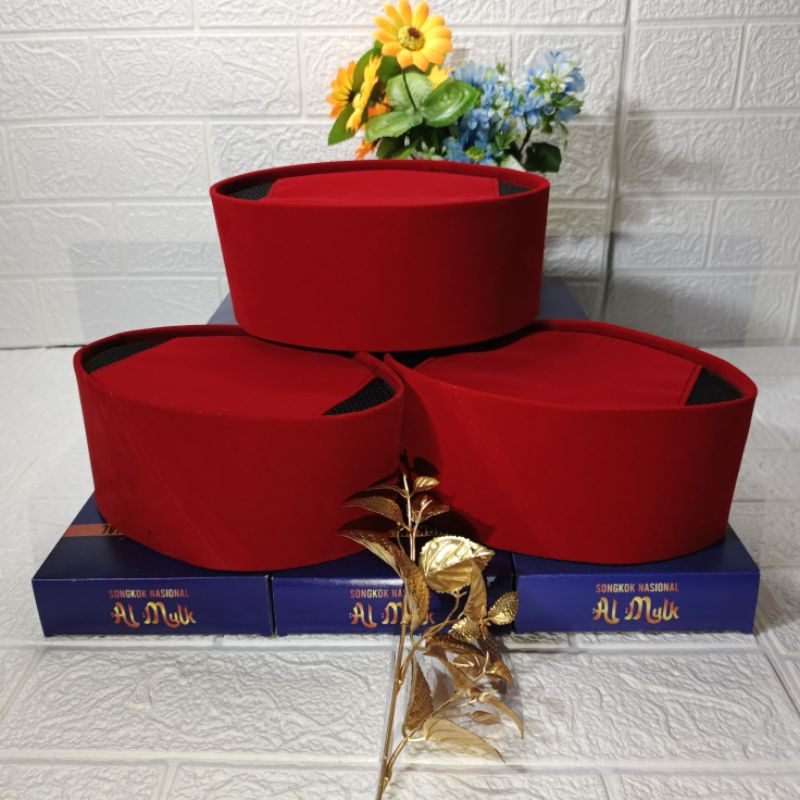 Peci Merah - Songkok Peci Kopiah, Songkok Merah, Peci Merah polos