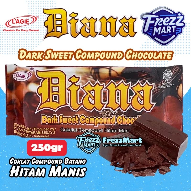 

L'AGIE Coklat Batang Diana 250g Cokelat Balok Hitam Manis Dark Sweet Compound Cocholate