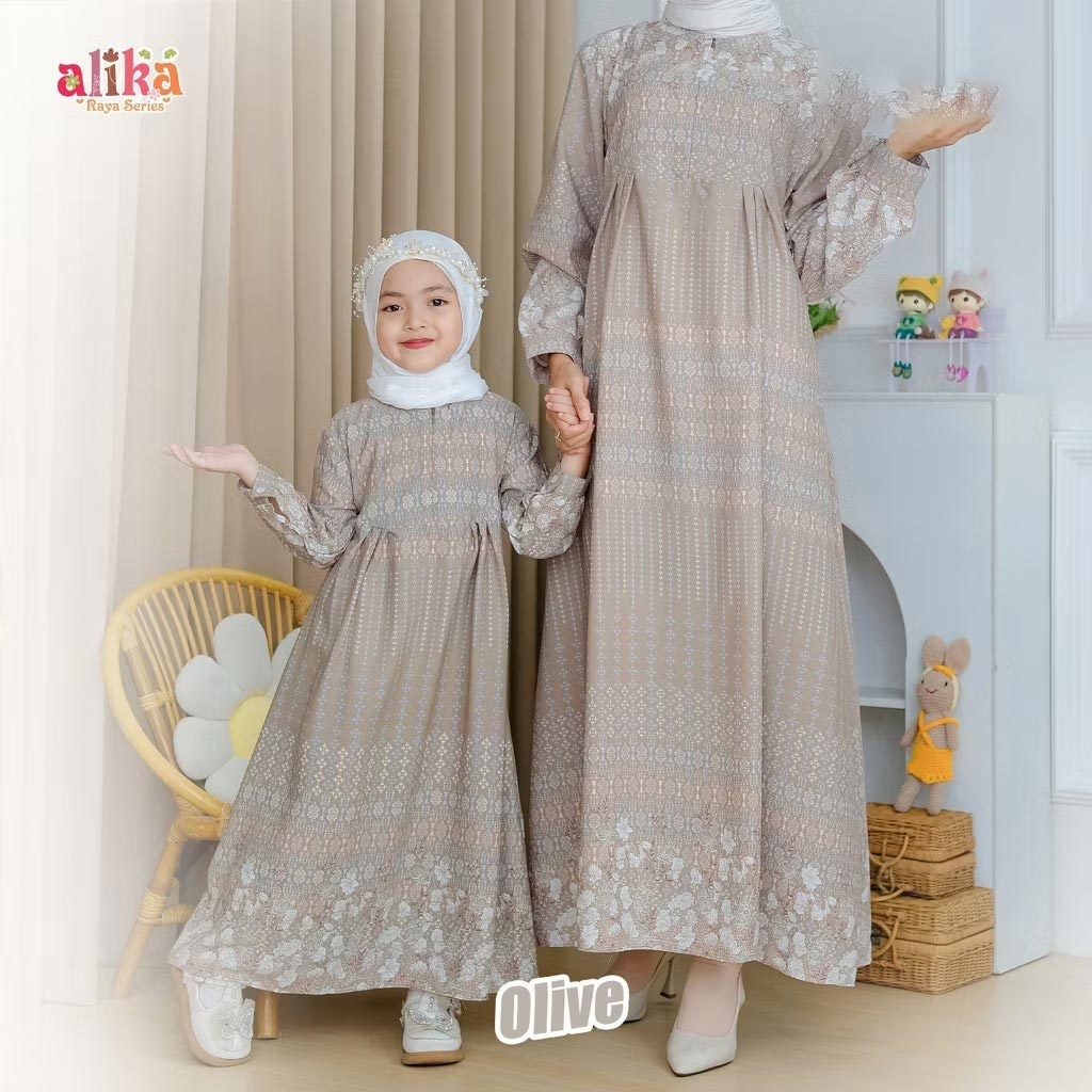 Gamis Syari Matching Ibu dan Anak  | Promo Gamis Couple Ibu | Couple Gamis Anak dan Ibu