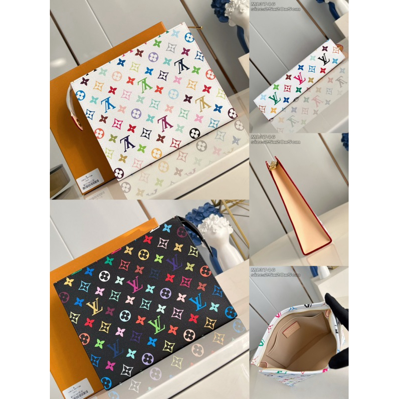 

L@ white three color file case washing case Item bag