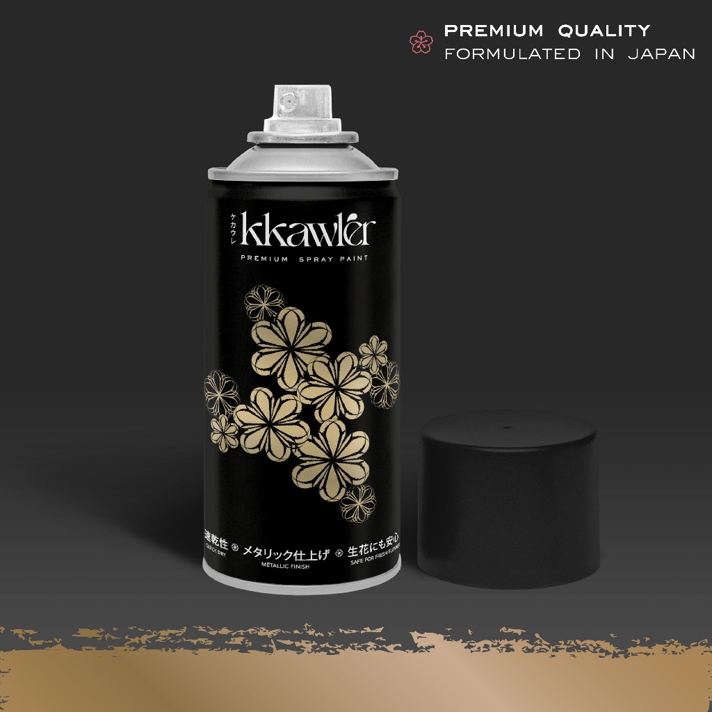 Sparkling Gold KKAWLER Metallic Premium Floral Spray Paint Cat Pilox Bunga Pilok Flower Spray