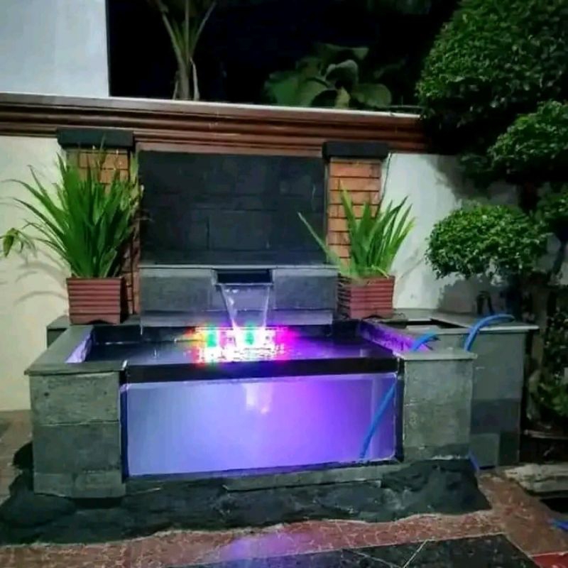 pembuatan kolam kaca minimalis modern ikan koi/kolam ikan koi tebing