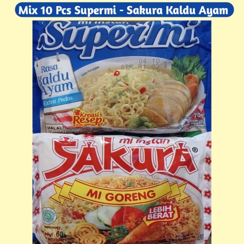 

Mix 10 Pcs - Mie Instan - Sakura - Supermi Kaldu ayam