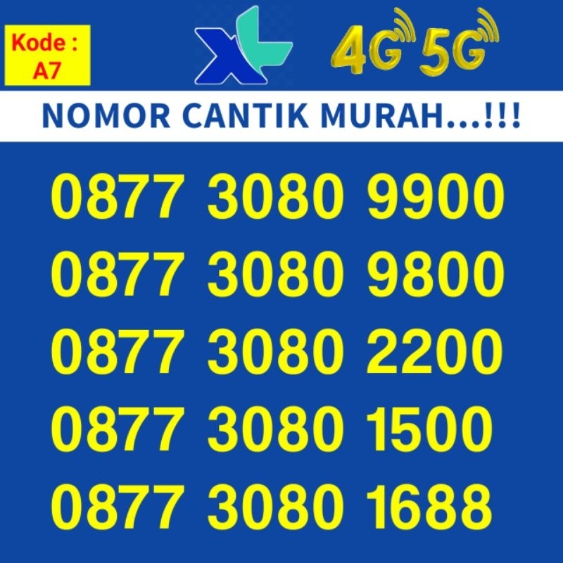Kartu Perdana Nomor Cantik XL 4G Kuartet 8888 555 9999