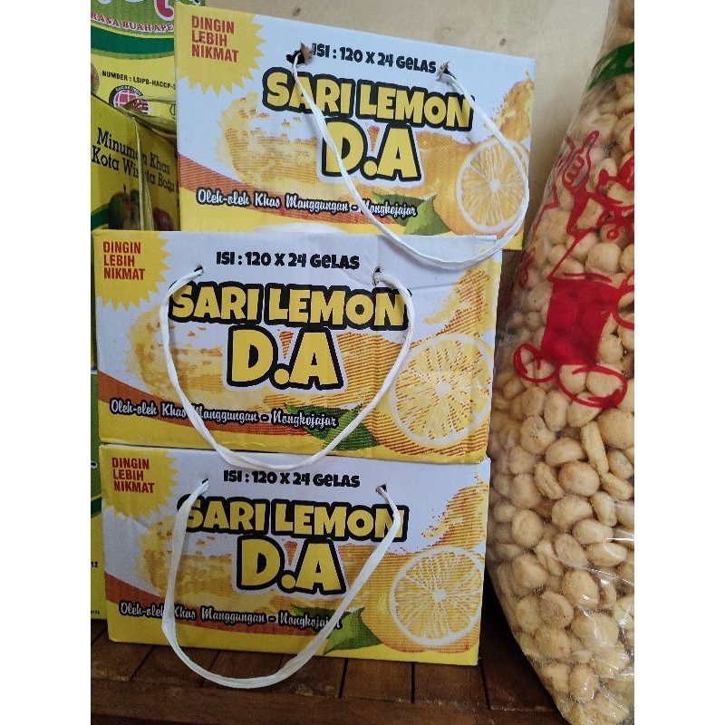 

Minuman Sari Lemon D.A 1 Dus Isi 120ML x 24 Gelas