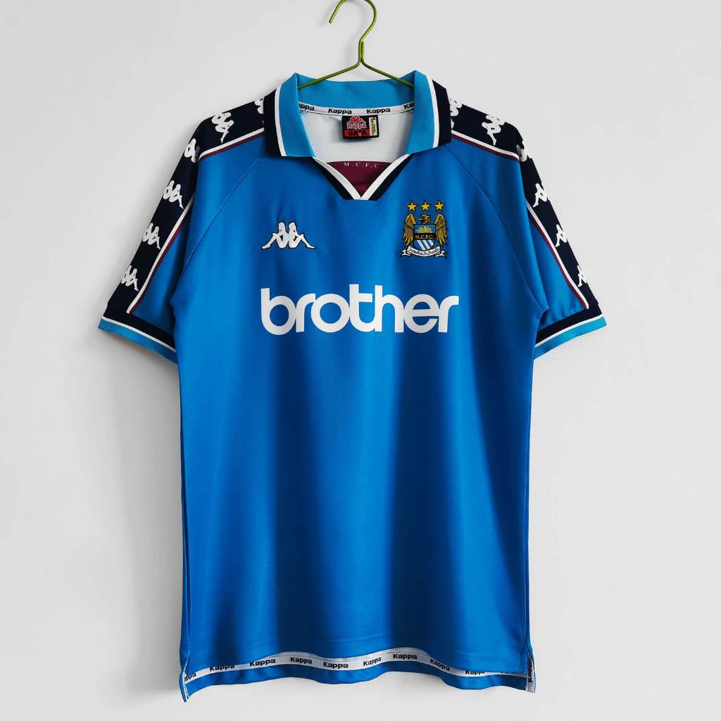 JERSEY MANCHESTER CITY HOME 1997 1998 JERSEY RETRO CITY JERSEY BOLA BAJU BOLA JERSEY VINTAGE JERSEY 