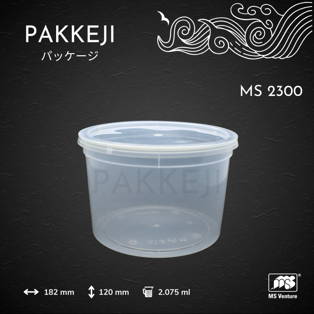 Pakkeji Round Container Besar – Wadah Serbaguna untuk Sup & Makanan Berkuah Kapasitas 2.000 gram – M