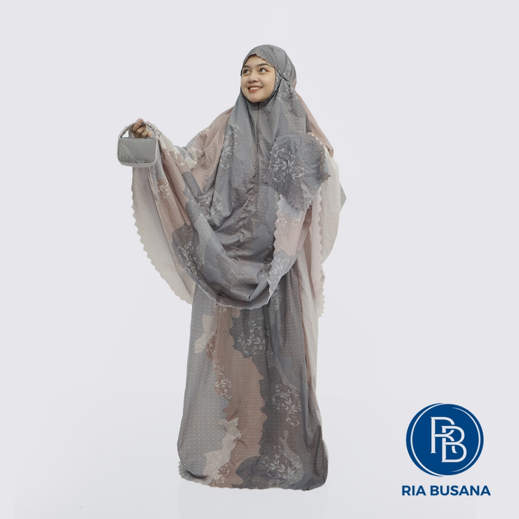 Ria Busana - Elnia - Mukena Dewasa Wanita Panjang Abstrak Parachute Art.ALUNA-TRAVELINGLASER