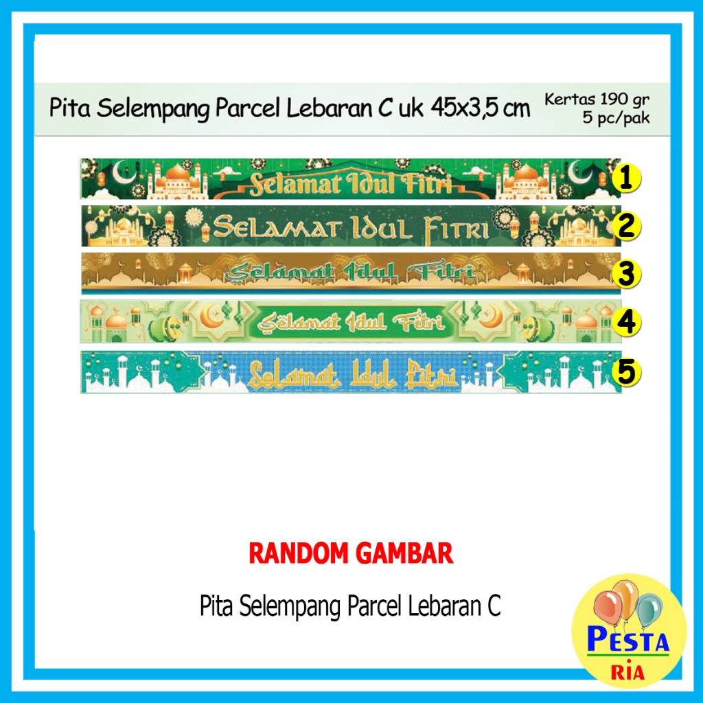 

Murah!! (1Pak isi 5Pcs) Pita Parcel Lebaran C, Pita toples parcel hampers Selamat Idul Fitri/Banner bingkisan Lebaran, selempang parcel, paper belt idul fitri, islamic, lebaran, idul fitri, eid mubarak, hari raya, minal aidin, fitr