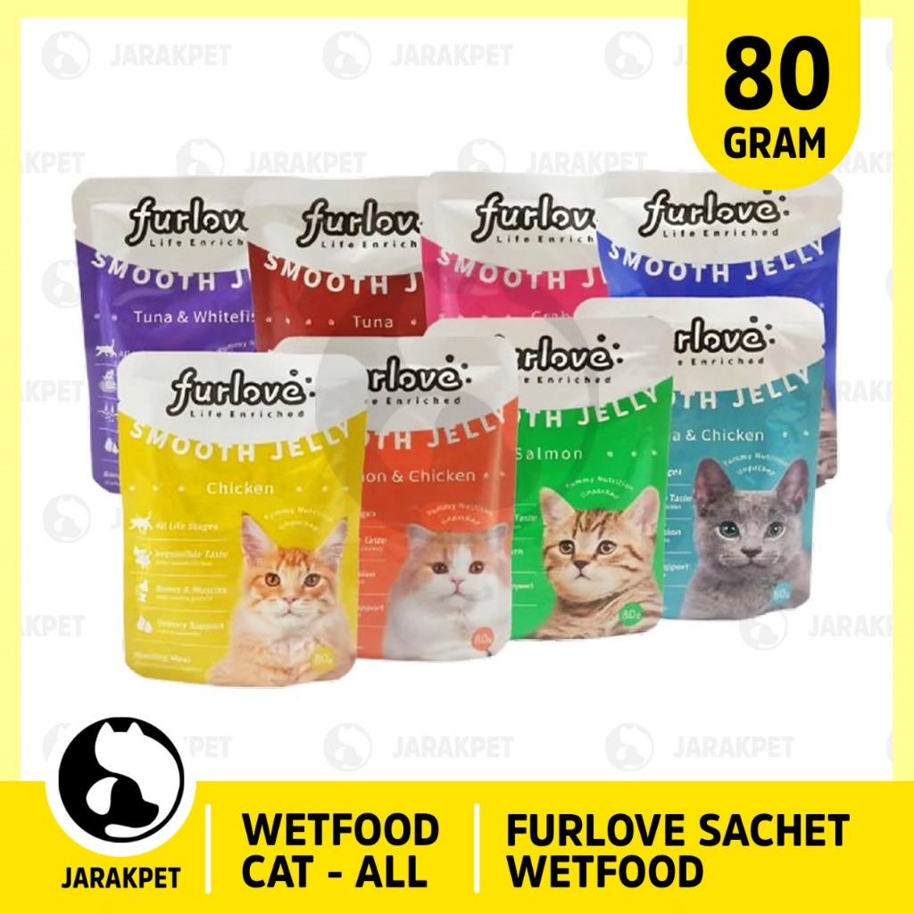 [1 Pcs] Furlove sachet cat 80gram - Furlov pouch cat 80gr - Fourlove saset 80 gr - Furluv sachet 80 