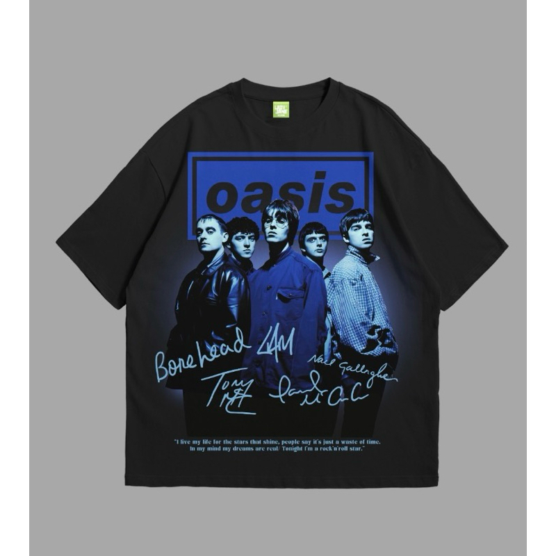 LADYJANE OASIS T-SHIRT OVERSIZE KAOS BAND PREMIUM COTTON COMBAD 20'S TERLARIS