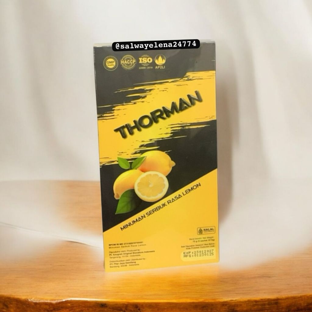 

Thorman Minuman Serbuk Rasa Lemon 1 Box 5 Sachet @75 gram Untuk Stamina Pria Original