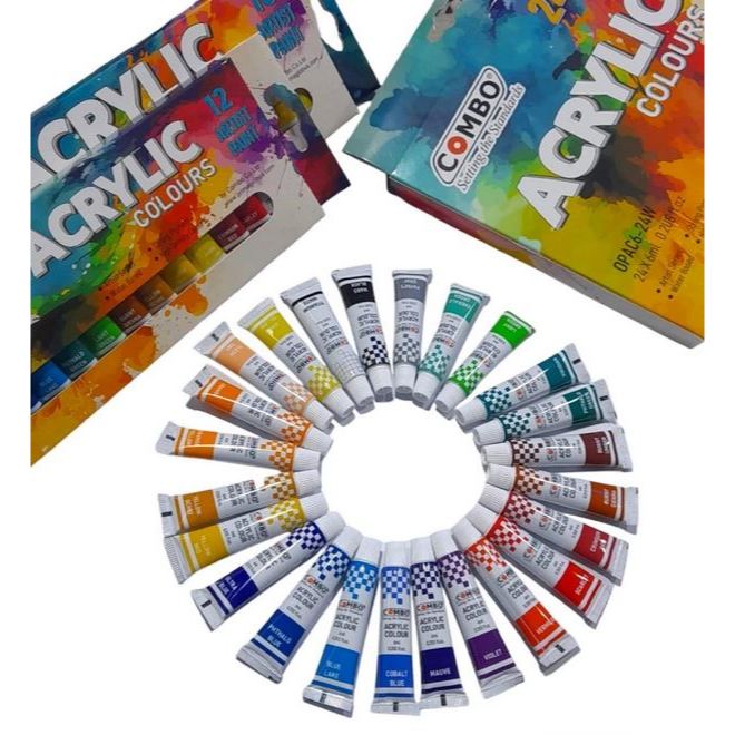 

Cat Akrilik 24 Warna - Acrylic Colours Painting - Cat Lukis Akrilik - Cat Warna Akrilik