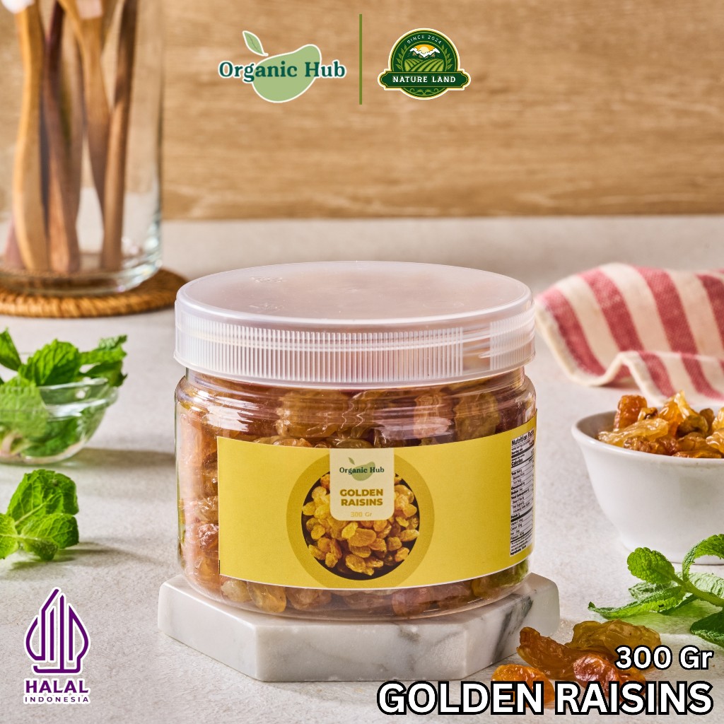 

Organic Hub Golden Raisans Kismis 100% Asli Arab Premium Quality Organik 300 gr