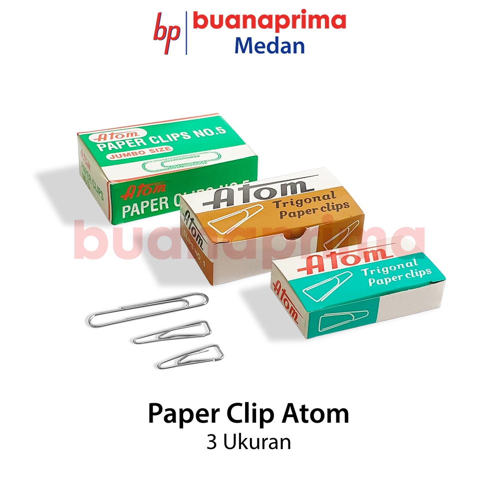 

PAPER CLIP ATOM No 1 3 5 Triagonal Clip Penjepit Kertas Kawat Segitiga Trigonal