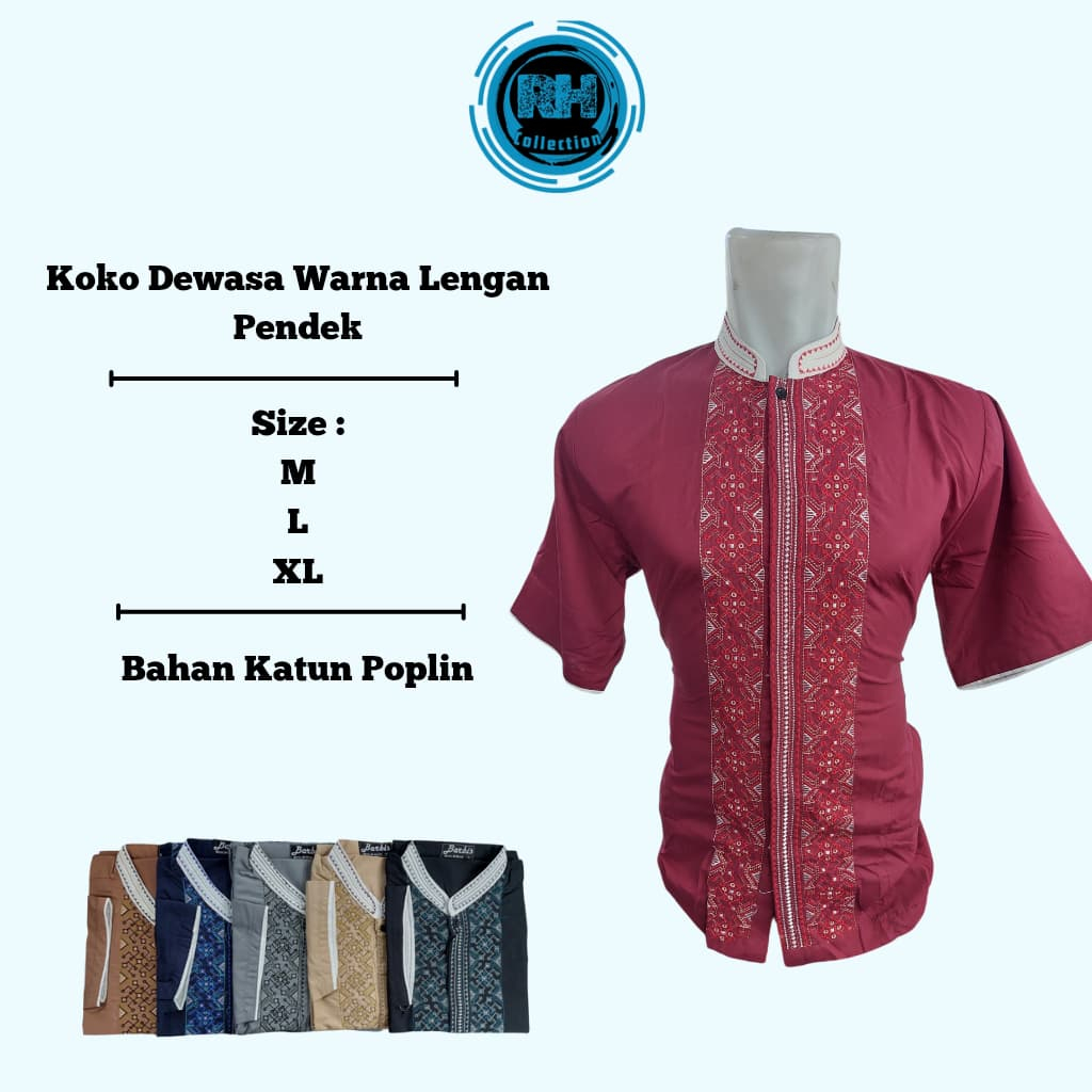 Koko dewasa Lengan pendek / baju muslim pria / koko pria premium / koko pria / baju muslim / baju mu