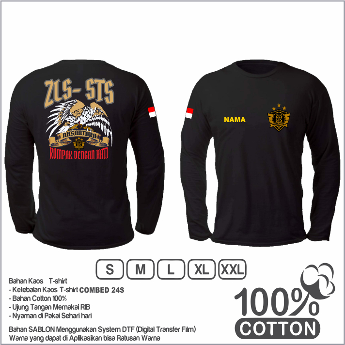 kaos zls lengan panjang terbaru/sts/ZLS-STS NUSANTARA/kompak dengan hati