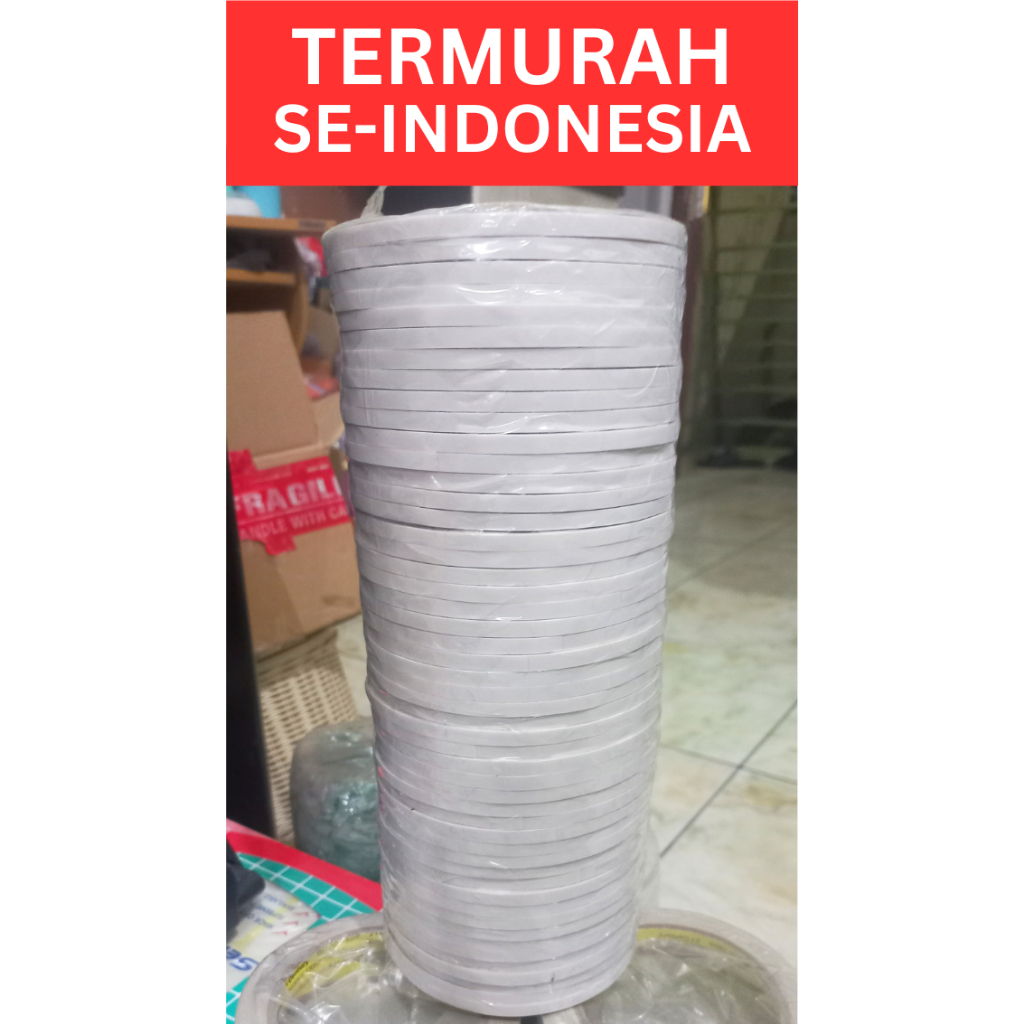 

Double Tape Isolasi Lebar 0,5 cm Lakban Kecil