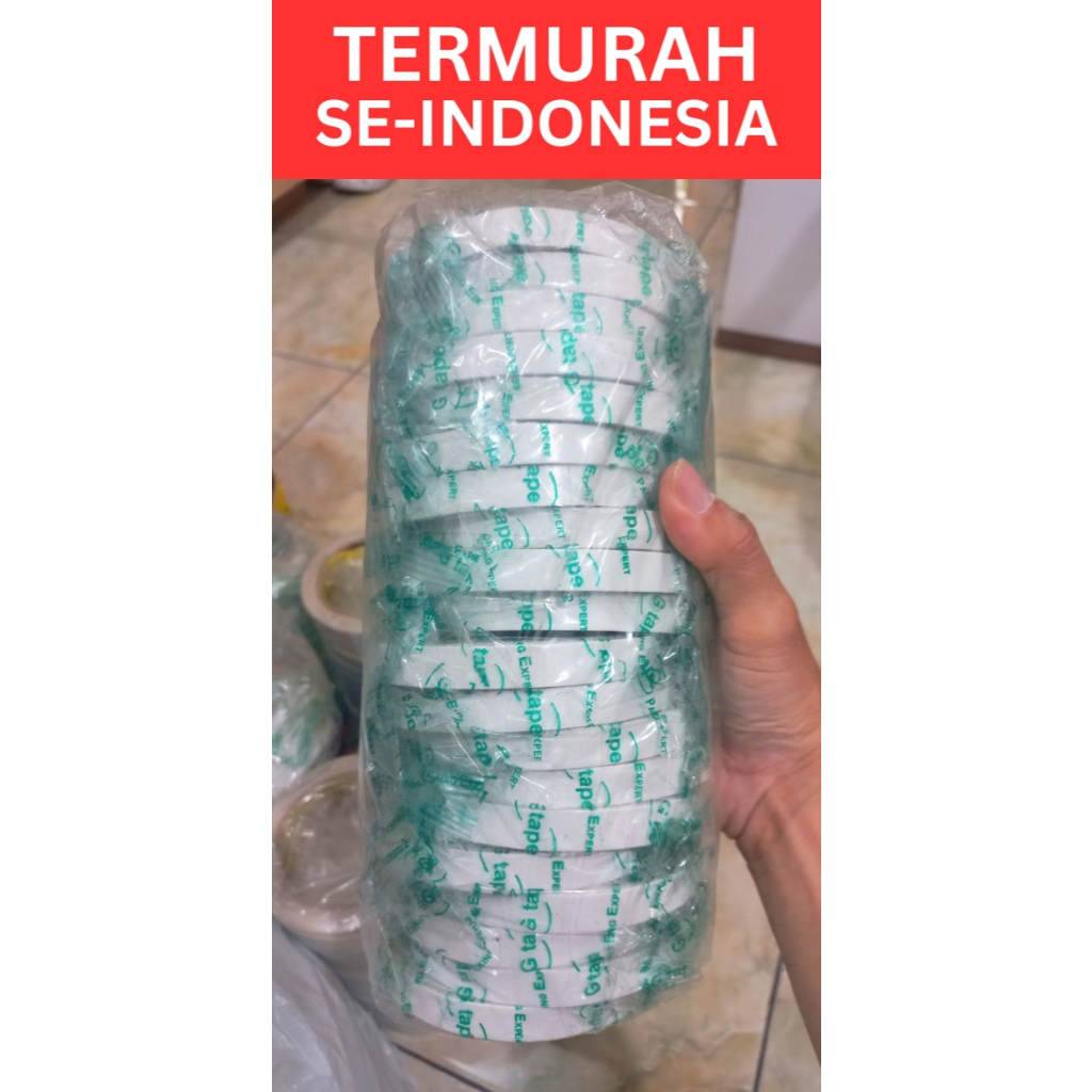 

Double Tape Isolasi lebar 1,2 cm Lakban Putih
