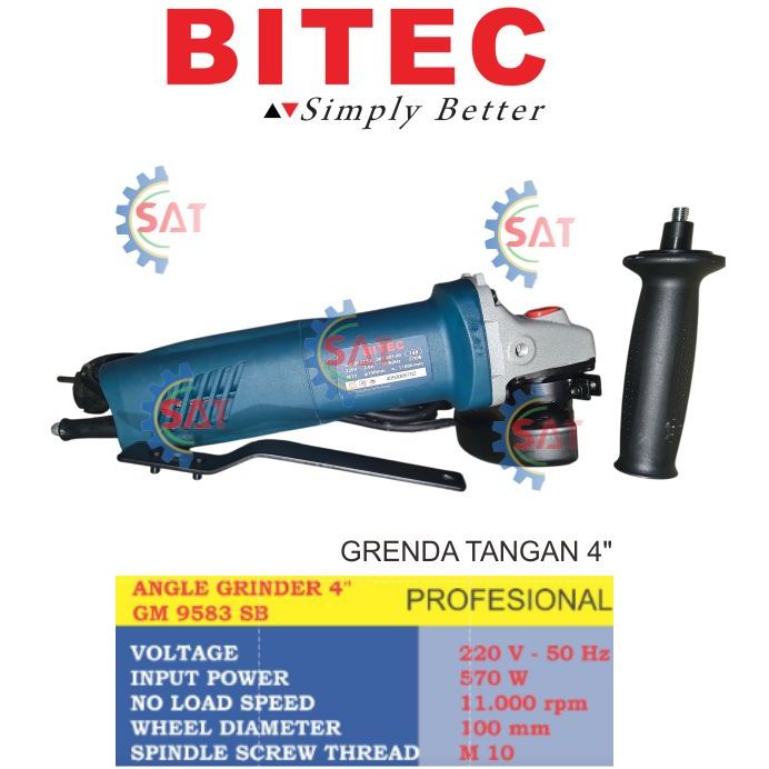 mesin gerinda tangan bitec gm 9583 sb, mesin gerinda potong bitec 4", mesin gerinda poles bitec 4", 