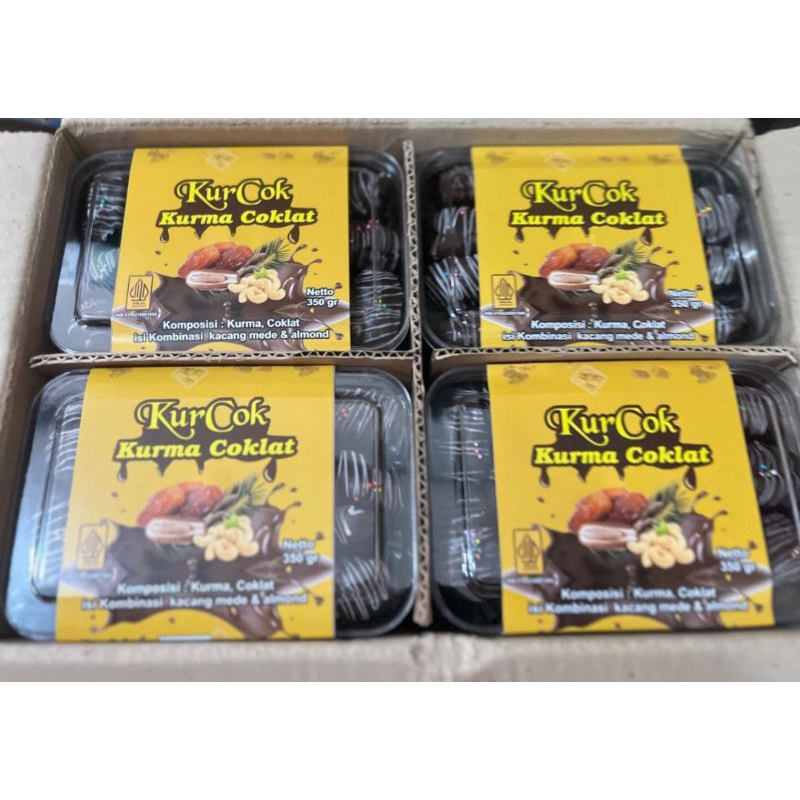 

kurma coklat isi mede almond kemasan toples 350gr