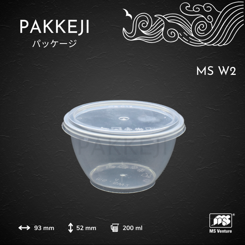 Pakkeji Wadah Saus Mini – Tempat Saus & Camilan Kapasitas 200 Gram – MS Venture - MS W2 Round Contai