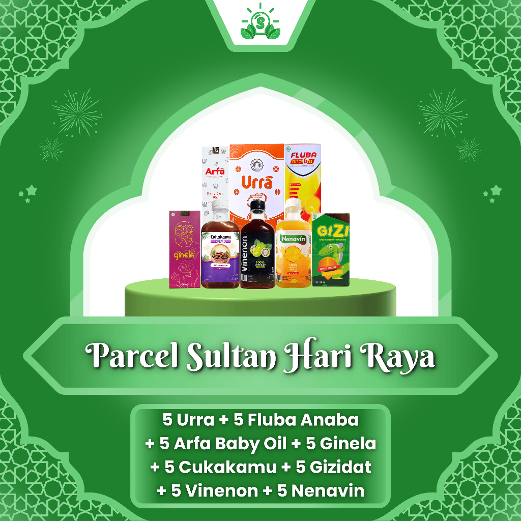 

[PARCEL SULTAN HARI RAYA] URRA 5 BOX + FLUBA ANABA 5 BOX + ARFA BABY OIL 5 BOX + GINELA 5 BOX + CUKAKAMU 5 BOX + GIZIDAT 5 BOX + VINENON 5 BOX + NENAVIN 5 BOX