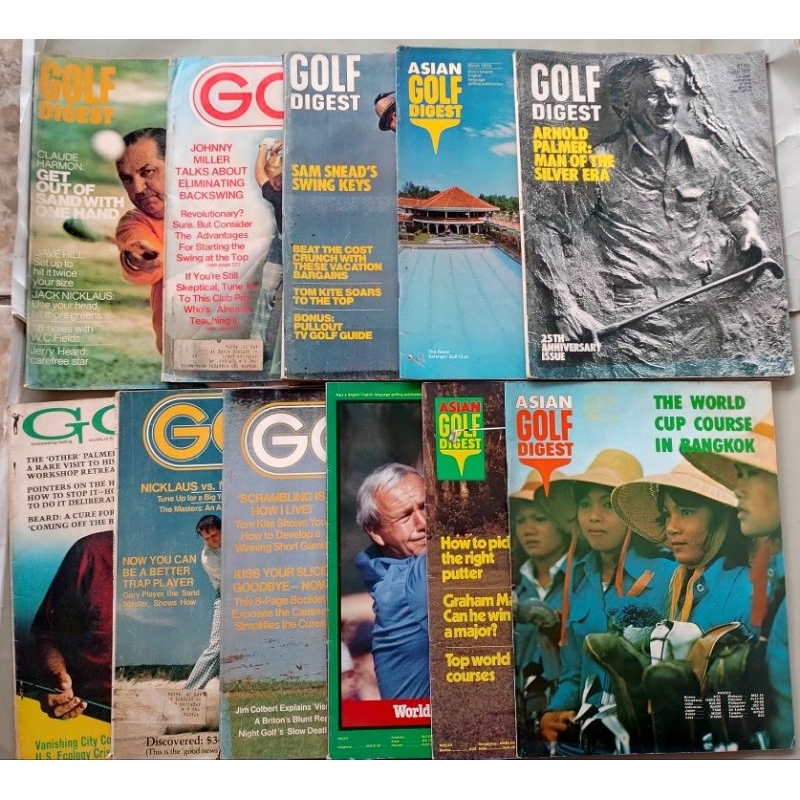 MAJALAH GOLF MAGAZINE, ASIAN GOLF DIGEST, GOLF, GOLF DIGEST tahun 1972 - 1983