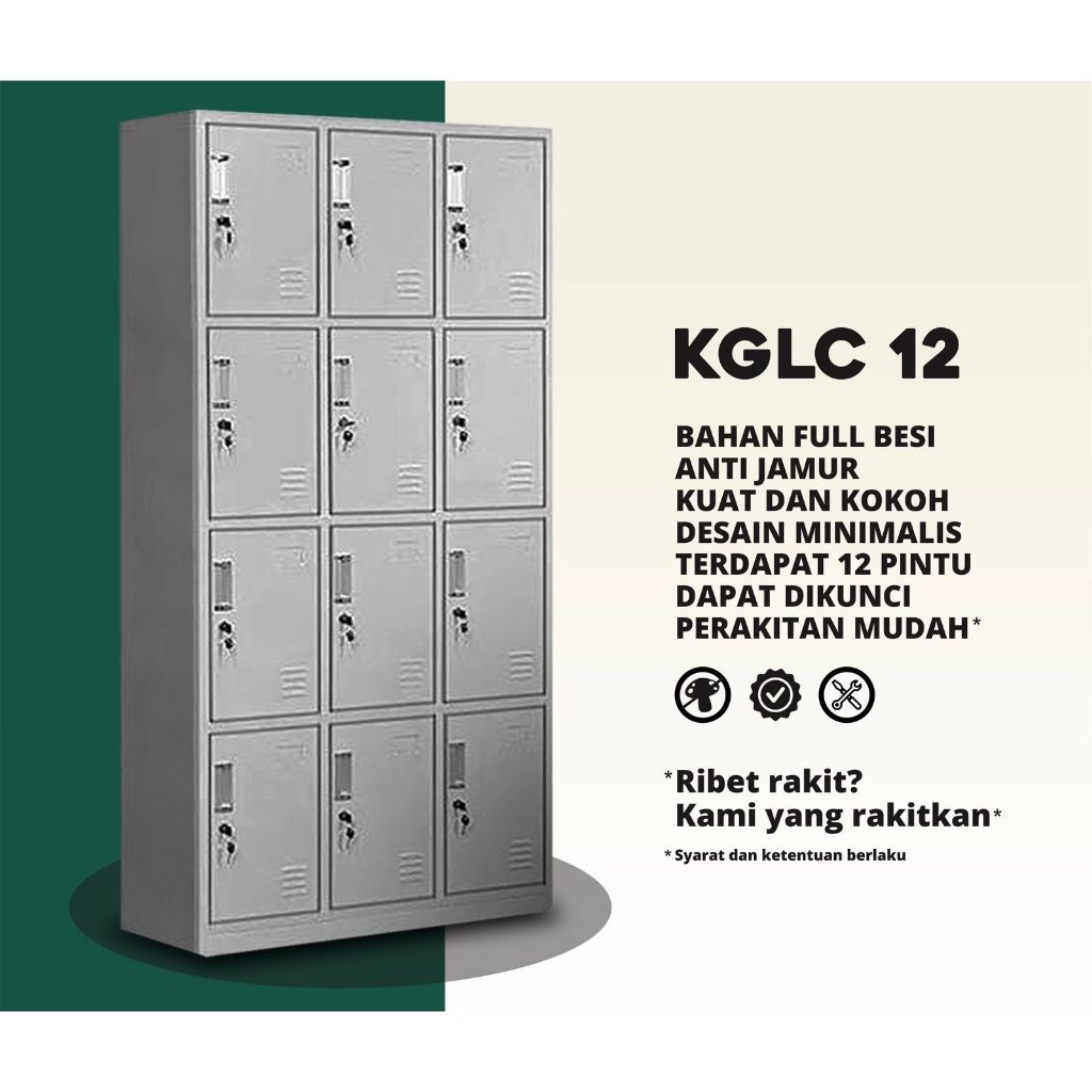 Locker Besi 12 Pintu / Loker / Lemari Besi 12 Pintu / Kuat / Kokoh