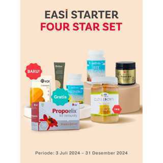 Four Star Set - Suplemen Original HDI 100% - Meningkatkan Energi dan Stamina Tubuh - Royal Jelly , C