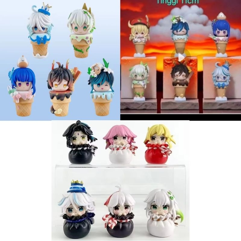 genshin impact figure set 6 archon venti raiden furina nahida model eskrim