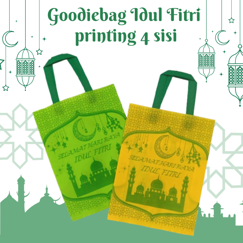 

Tas Hampers lebaran 2 sisi 30x40 Tas Idul Fitri MOTIF NEW