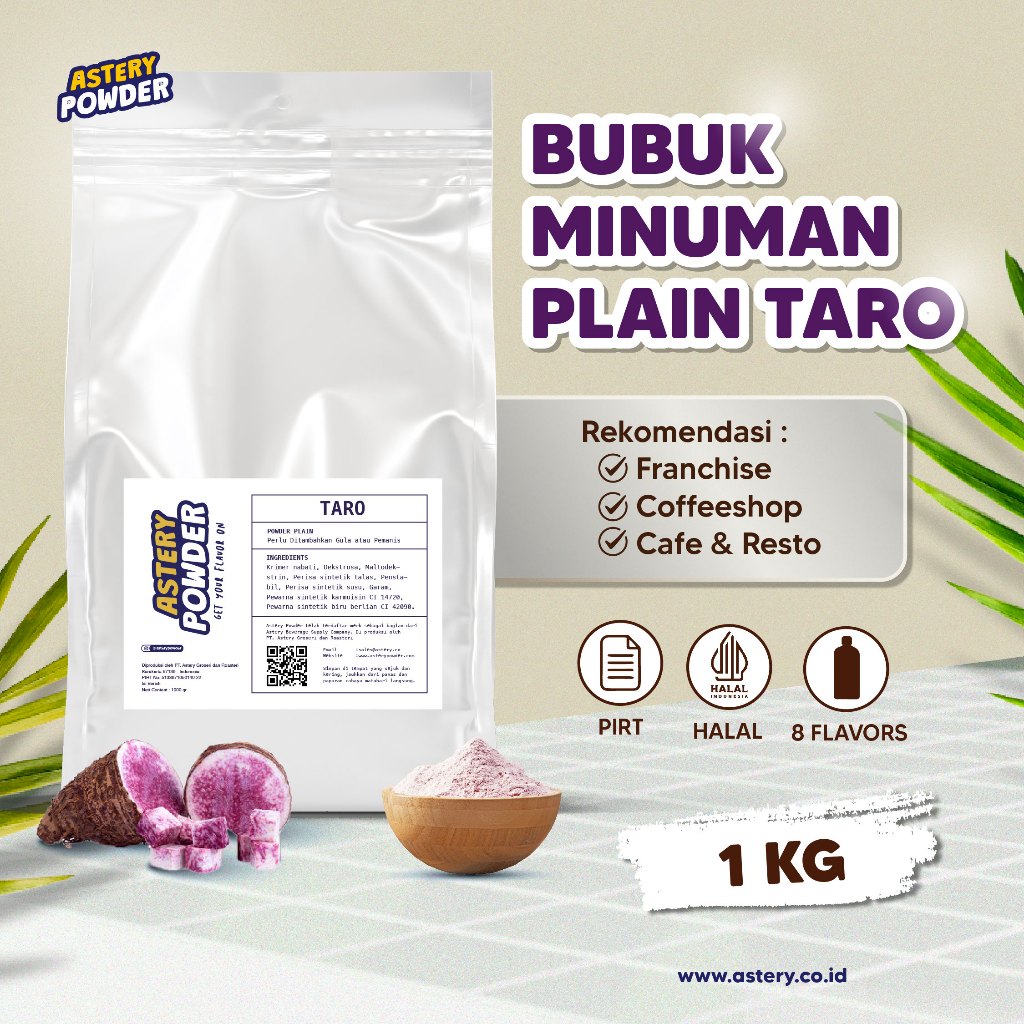 

Astery Powder - 1KG Taro Powder Plain / Taro Powder Drink / Bubuk Taro Minuman / Bubuk Minuman Rasa