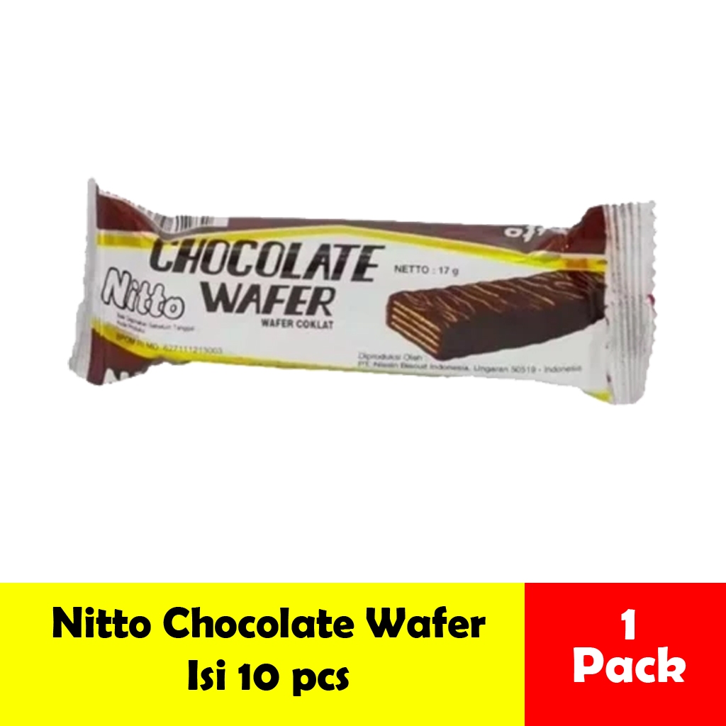 

Nissin Nitto Chocolate Wafer Kemasan Pack isi 10pcs