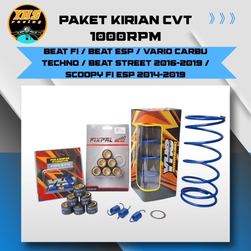 Paketan Kirian Cvt 1000 Rpm Beat Fi Beat Esp Scoopy Beat Street Vario 110 Karbu Techno + Roller + Se