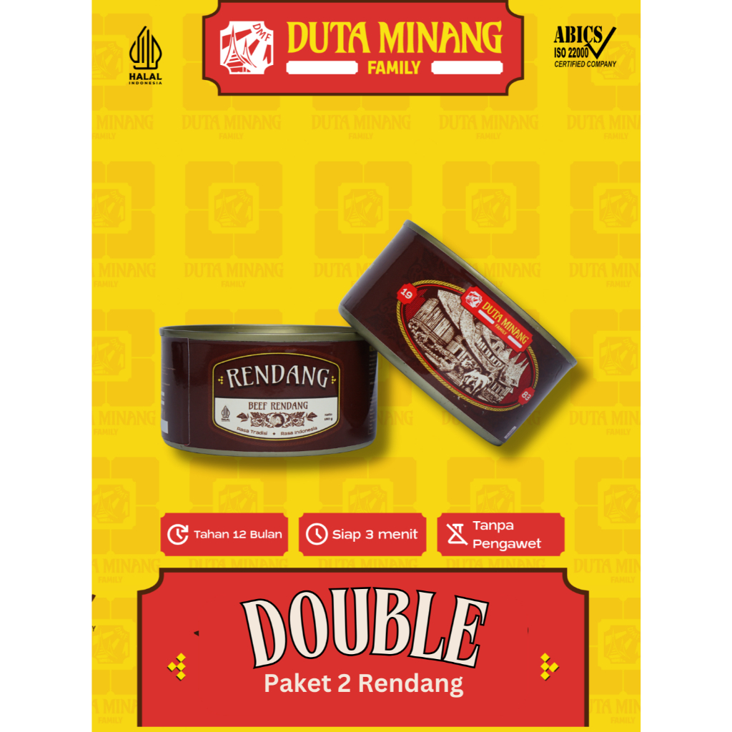 

PAKET 2 Rendang Daging Sapi Khas Padang Solok ASLI HALAL 100% / Daging Kaleng / Rendang Kaleng / Makanan Kaleng - Duta Minang Family