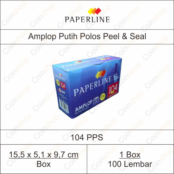 

Paperline 104 PPS Amplop Putih Polos Peel & Seal 80 gsm 95 x 152 mm 100 Pcs Per Box