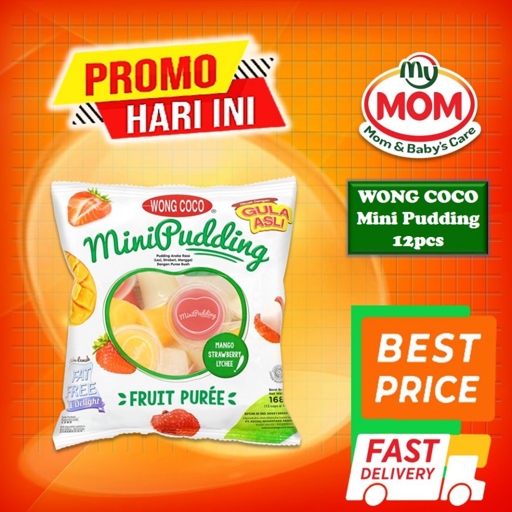 

WONG COCO Mini Pudding 12 pcs - Fruit Puree - Fat Free - Mini Jelly Pudding - Puding Buah - MyMom