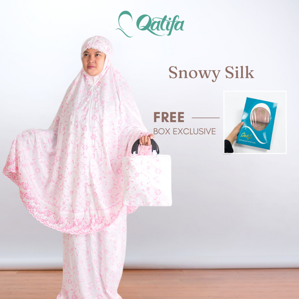 QATIFA Mukena Sutra Silk Premium Snowy