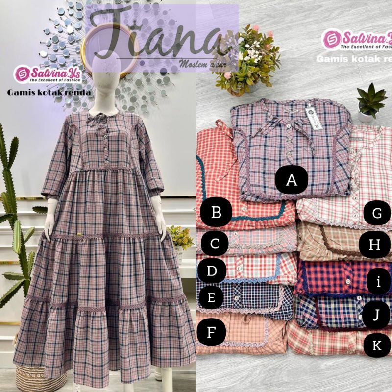 salvina midi/gamis katun triset kombinasi renda cantik