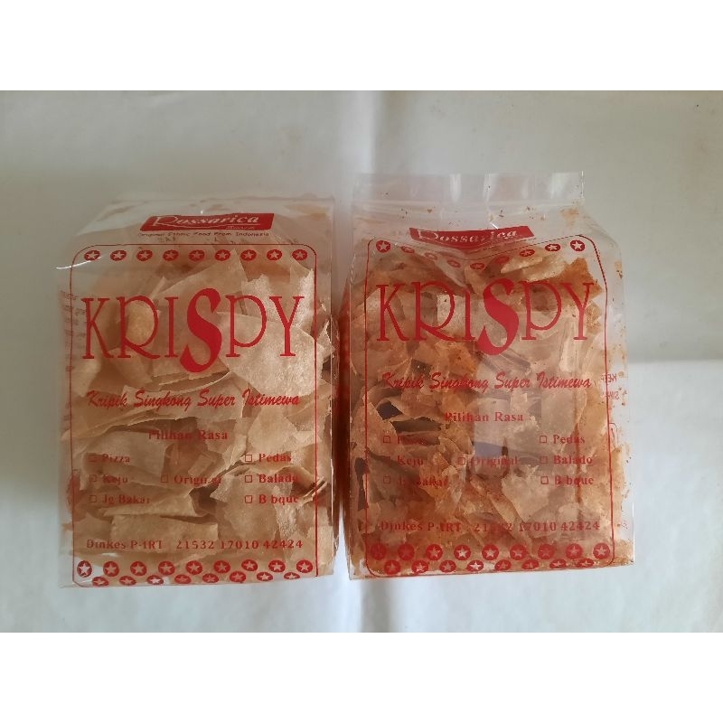 

(khusus P. Jawa) Krispy kripik singkong rasa pedas dan original