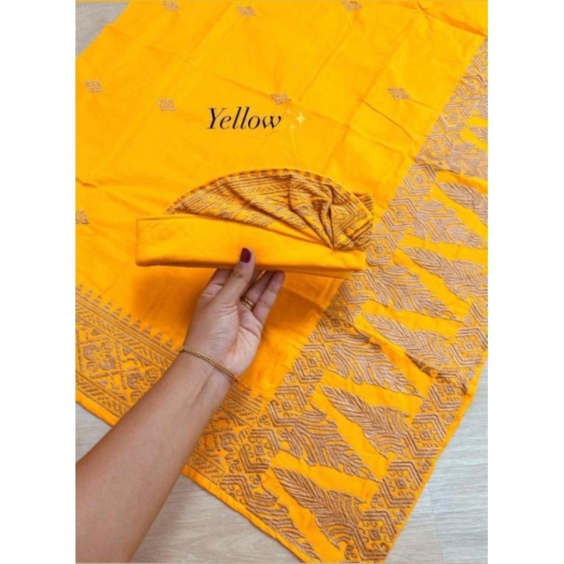 Set Saput Udeng Katun Bordir / Busana Adat Pria Bali / Udeng Endek