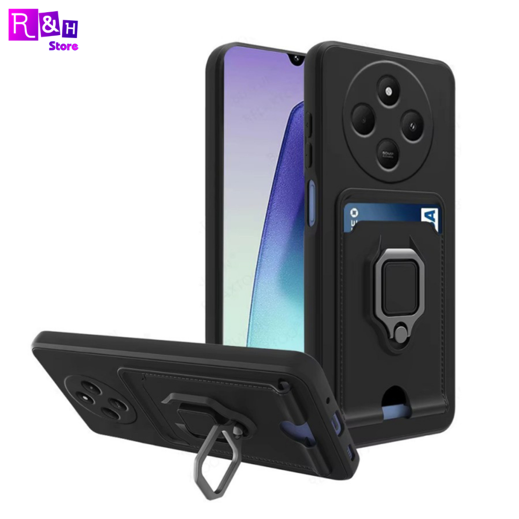 Case Xiaomi Redmi A3 A3 Pro A3X A4 Slide Camera with Card Slot Ring Standing