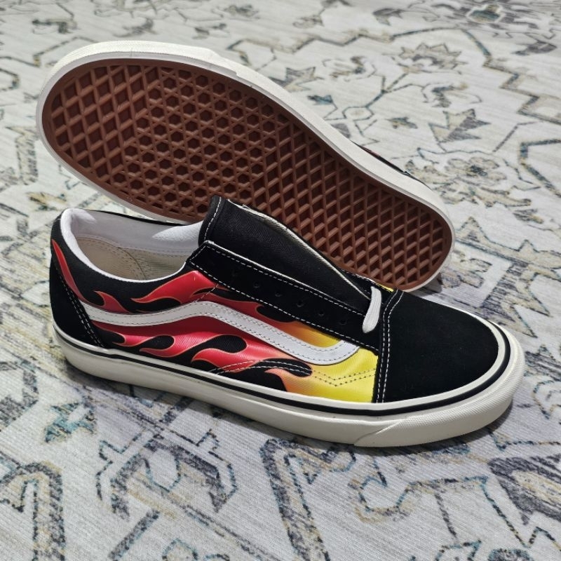 Vans Old Skool Style 36 DX Epic Flame Black True White (ORIGINAL BNIB RESMI STORE LUAR)
