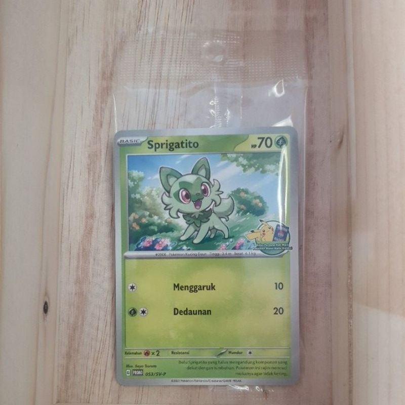 SPRIGATITO PROMO CARD SEALED TCG POKEMON INDONESIA / KARTU POKEMON INDONESIA