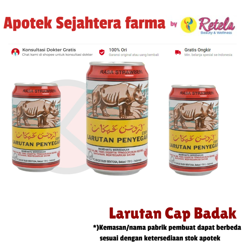 

Larutan Cap Badak Kaleng Rasa Strawberry 320 ml